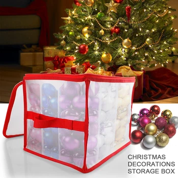 

Transparent Christmas LED Lamps Storage Decor Case with Christmas Ball Organizer with Handle Christmas bag new