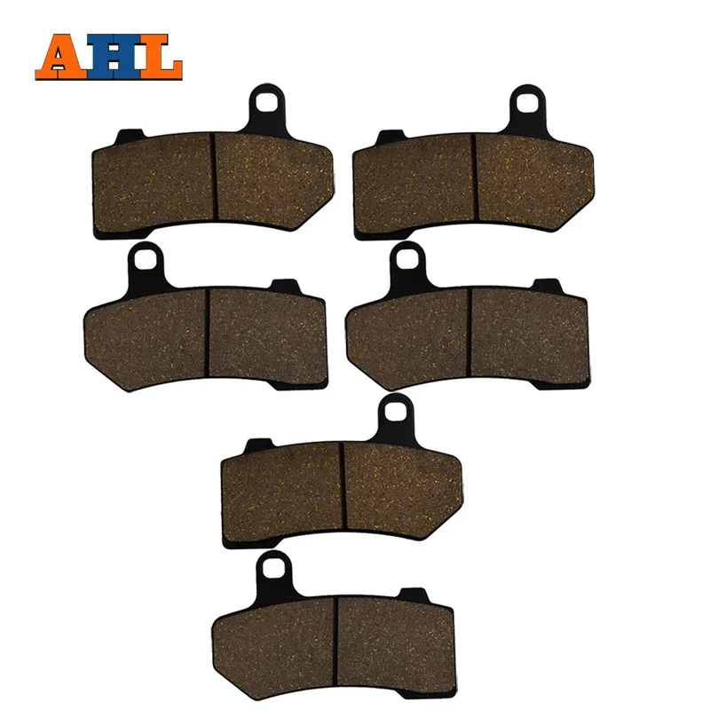 Ahl 3 Pairs Motorcycle Brake Pad For Harley Flhtk Electra Glide Ultra