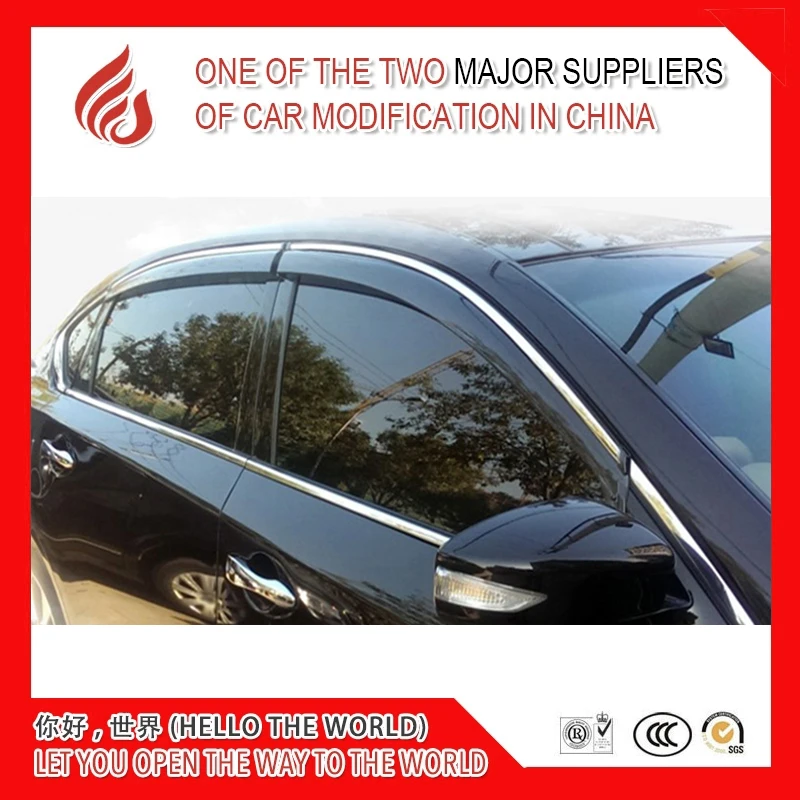 High quality 4 Piece Injection molding trim vent shade rain sun wind deflector window visor for Scorpio 2013-2017 | Автомобили и