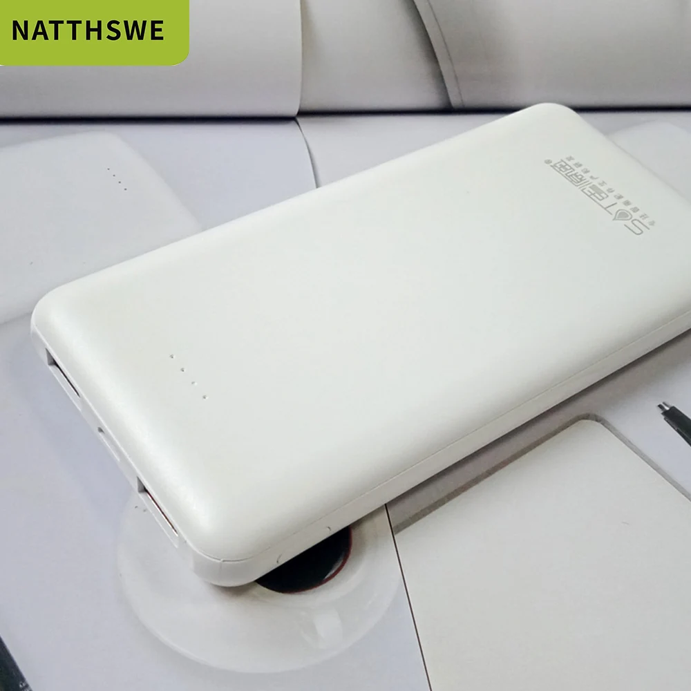NATTHSWE, внешний аккумулятор, 20000 мА/ч, портативная зарядка, повербанк, двойной USB, тонкий внешний аккумулятор, зарядное устройство для Xiaomi Mi, 8, 9, iPhone, 8, X, XR