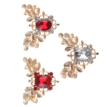 

2 Pcs/Set Wedding High Heel Decoration Buckle Large Rhinestone Red White Glittering Exquisite Luxury Clips Shoe Clip