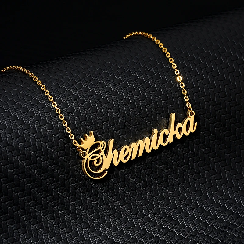 Crown Name Necklace,Custom Name 