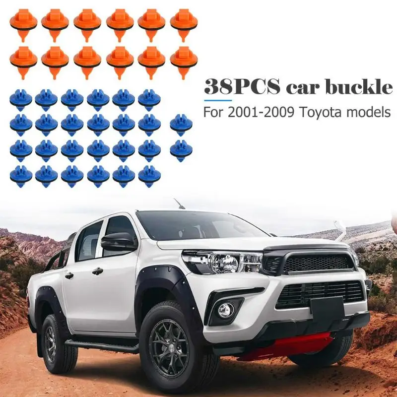 

38Pcs/Set Car Fender Flare Clips Retainer Fastener Assortment Fixed Buckle Locator Auto Repair Accessories For Toyota 2001-2009
