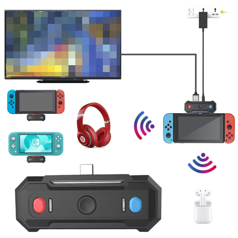 Bluetooth Adapter For Nintendo Switch Lite Type C Audio Wireless Transmitter Low Latency Hdmi Compatible Tv Base For Ns Console Replacement Parts Accessories Aliexpress