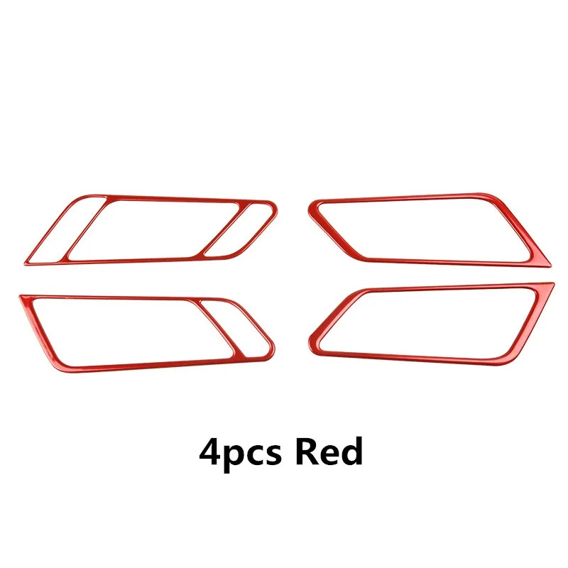 Handle Panel Red 4 шт. Нержавеющая сталь Автомобильный интерьер дверная ручка Панель Стикеры литье Накладка для Porsche Macan Boxter для укладки волос - Название цвета: Handle Panel Red