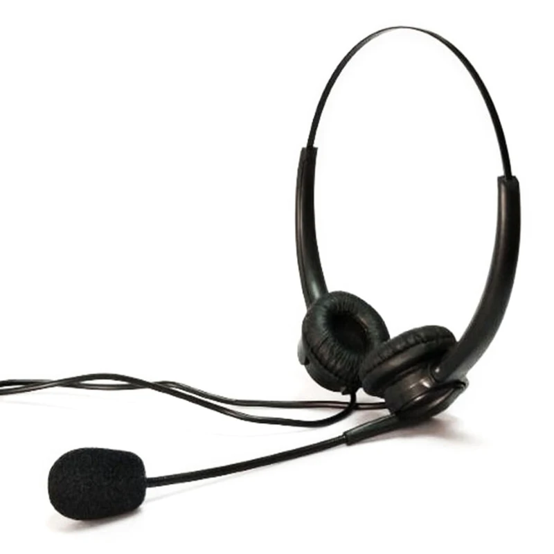 USB Noise Reduction Headset with Microphone Gooseneck Mic Call Center Office PC Computer On Ear Wired Headphones