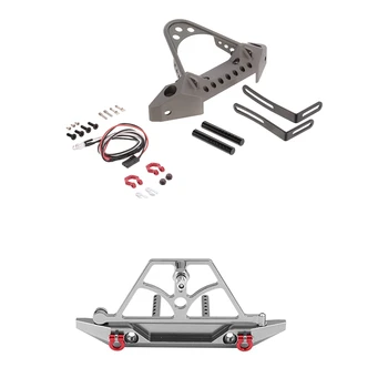 

1 Pair Front+Rear Metal Bumper for 1/10 Rc Crawler Car-1 Pcs Front Bumper with Accessories Set & 1 Pcs Rear Bumper