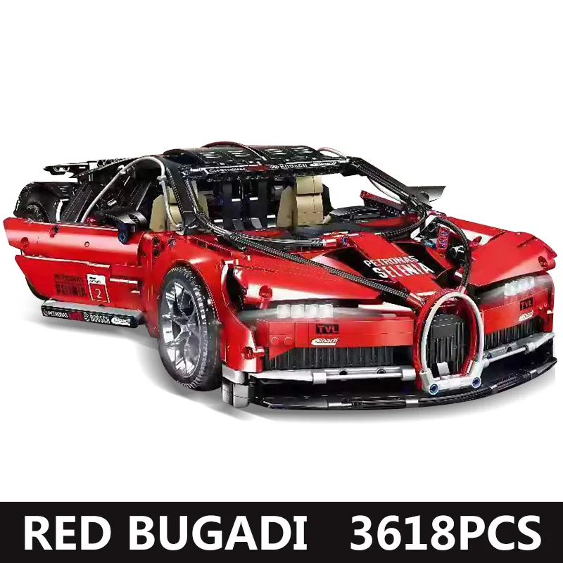 20086B Technic игрушечные машинки, Мини Строительные блоки, кирпичи, 42083, красный Bugattis набор машин, Сборная модель автомобиля, игрушки для детей, рождественские подарки - Цвет: 3618PCS