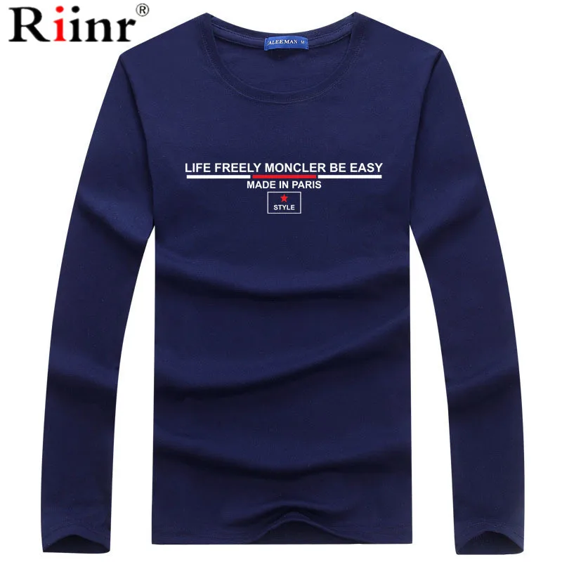 Riinr 2020 новая весенняя модная футболка с буквенным принтом и длинным рукавом