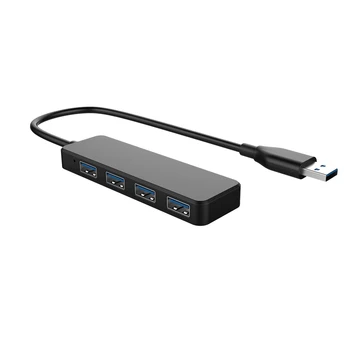 

USB Hub Computer Accessories Splitter High Speed Ultra Slim Portable Laptop Accessory 4 Port Travel ABS Home Office Charging