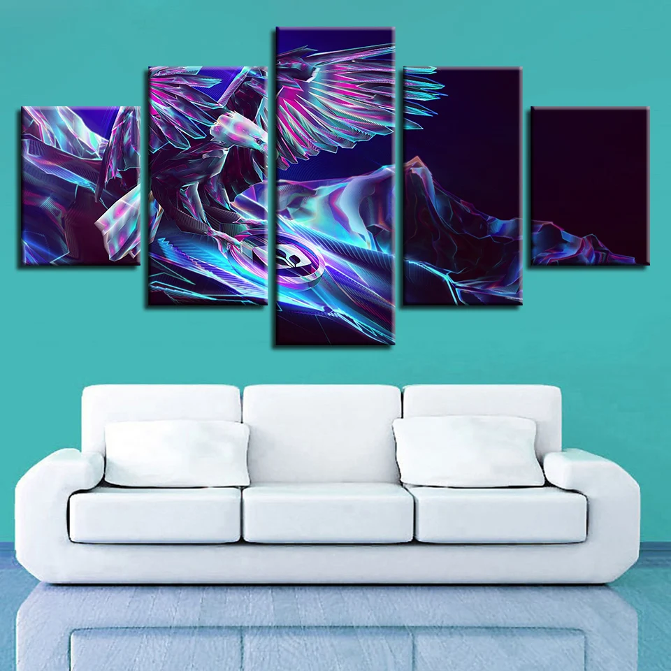 Плакат модульная Картина на холсте искусство 5 шт. абстрактный цвет животное Орл