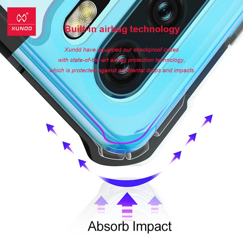 Huawei P30 Pro 용 Xundd 충격 방지 케이스, Huawei P30 P40 P50 Pro Pro + 케이스 Чехол 용 보호 범퍼 투명 전화 커버