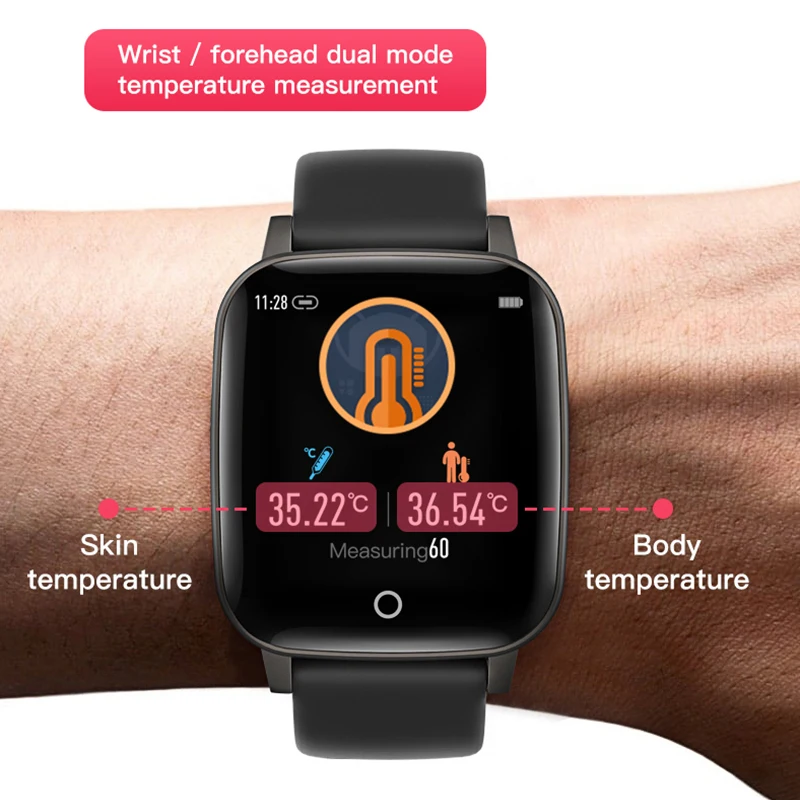 

Smart Watch Body Temperature Monitoring Call Reminder Health Heart Rate Waterproof Fitness Tracker Band Sports Bracelet JY-T1