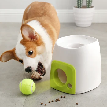 

Pet Dog Ball Launcher Interactive Toys Fun Training Thrower Machine Leaking Food Reward Machine Safe Puppy Exercise Trainer Toys