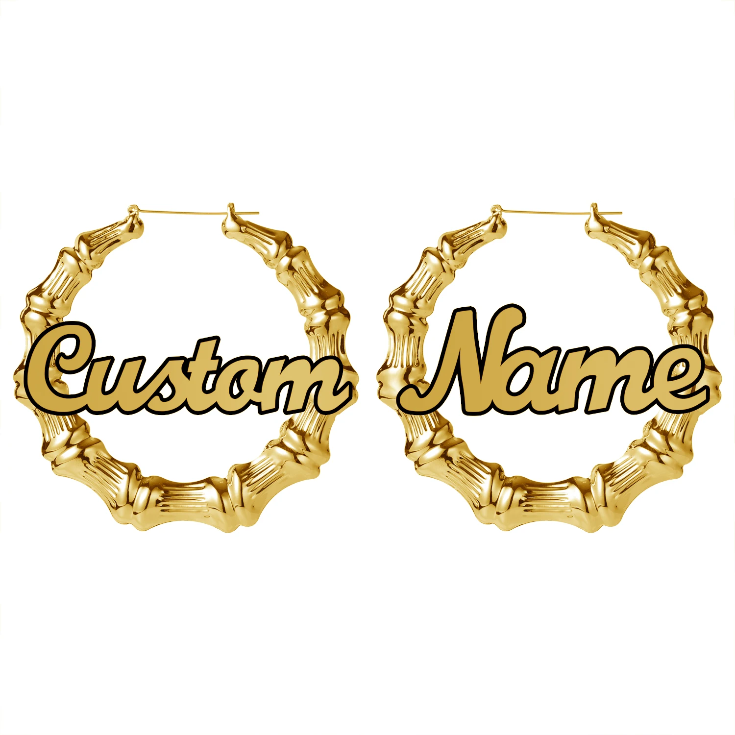 Custom Bamboo Hoop Earrings Image 3