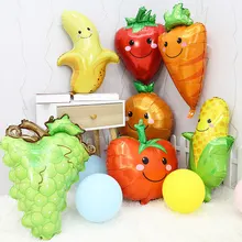 Сад тема вечерние Фольга воздушные шары для овощей и фруктов шары типа "банан" виноград клубника томаты летние украшения для вечеринки, дня рождения