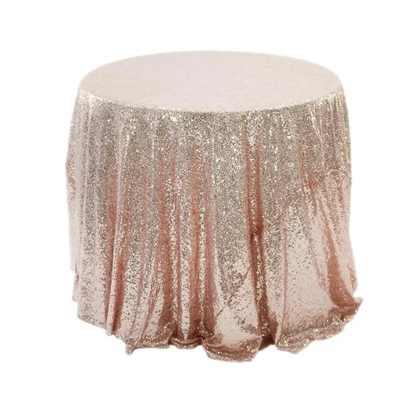 

60cm Christmas Tablecloth Rose Gold Table Cover Home Hotel Wedding Party Sequin Tablecloth Decorative Embroidery Table Cover