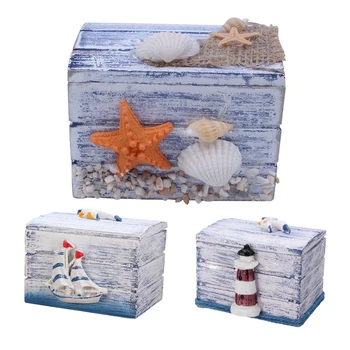 

Mini Sea Wooden Pirate Treasure Jewellery Storage Chest Craft Box Case Organiser