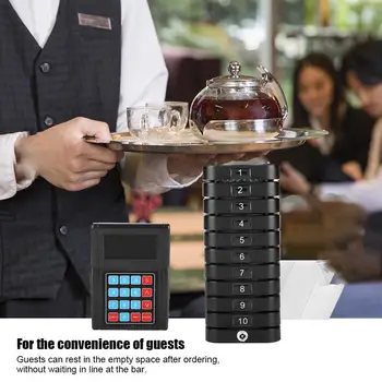 

Wireless Calling Pagers System 10 pcs/Pack Pager Restaurant for Vibration Sound Light Prompts Paging Queue System Receiver