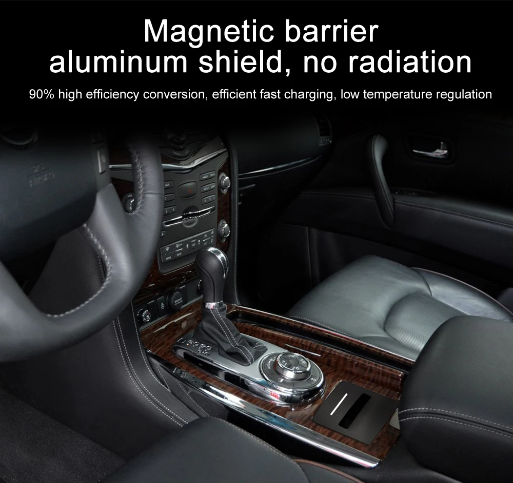 Quick Wireless Charger For Nissan Patrol 2017 2018 QI Fast Mobile Phone 10W Hidden Car Dashboard Holder Charging Pad
