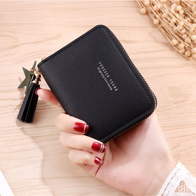 

New Arrival Women Wallet Short Multifunction Zipper Coil Purse Tassel Money Bag Portefeuille Female Purse Clutch For Credit Card