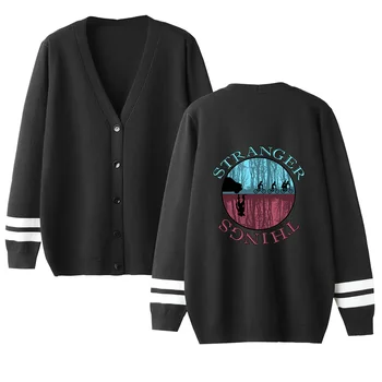 

Funny Stranger Things Cardigan Hip hop Kpop Sweater men/women Casual v-neck Sweater stranger things Sweater Kid's casual tops