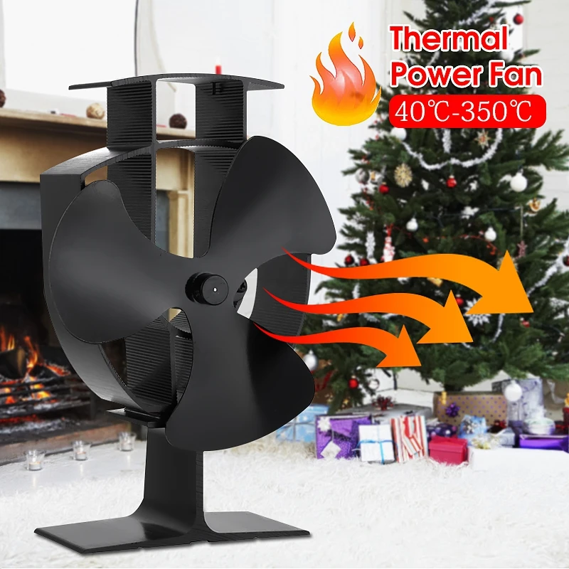 

3 Blade Stove Fan Heat Self-Powered Wood Burner Stove Ecofan Ultra Quiet Fan Burner Fireplace Efficient Heat Distribution Tool