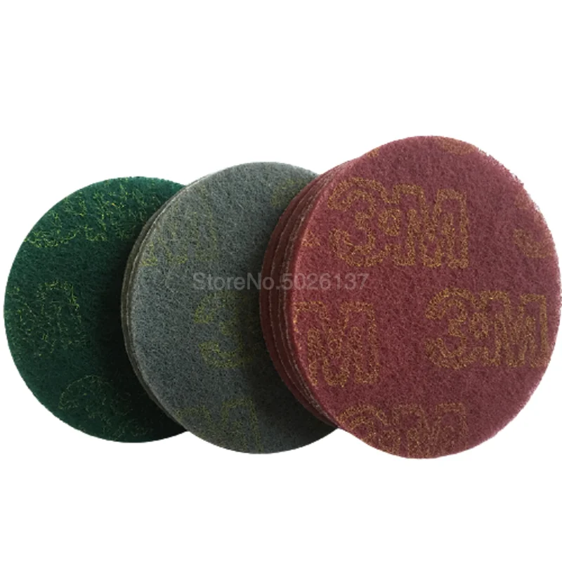 1 Piece 5inch 240/400/1000 Grit Nonwoven Fibre Coarse To Fine Sanding