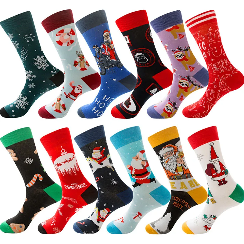 

Elk Women New Year Men New Santa Claus 2020 Funny Christmas Christmas Tree Sock Cotton Harajuku Socks Snow Happy Socks