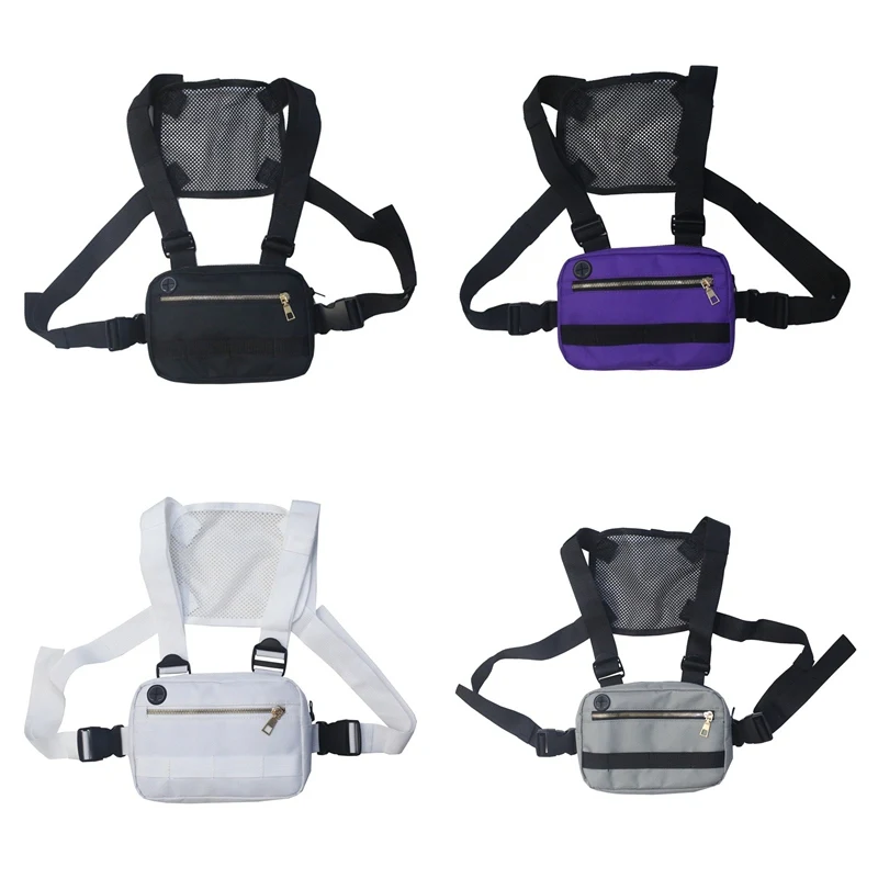 Small Functional Tactical Chest Bag Men Women Hip Hop Streetwear Waist Bag Adjustable Tactical Chest Bags Fanny Pack