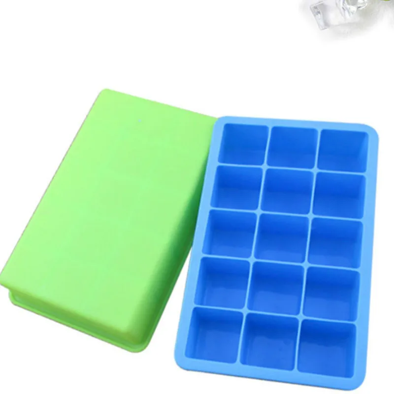 

15 Grid Silicone Ice Cube Maker Form For Ice Candy Jelly Pudding Chocolate Molds Easy-Release Square Shape Ice Cube Trays Mould