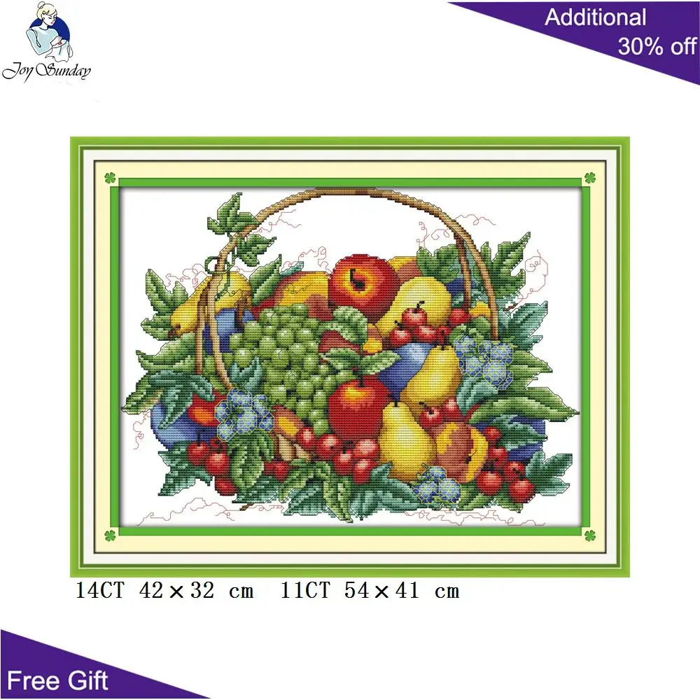 Корзина для фруктов Joy Sunday вышивка крестиком J126(5) J130(6) J144(2) J188 корзина с штампом и