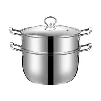 

Stainless Steel Soup Pot Steamer Pot Soup Pot Small Hot Pot Home Binaural Skillet Gas Milk Pot Induction Cooker Special Cookware