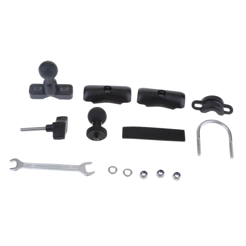 Motorcycle Review Mirror Camera U Bolt Mount & Double Socket Standard Arm