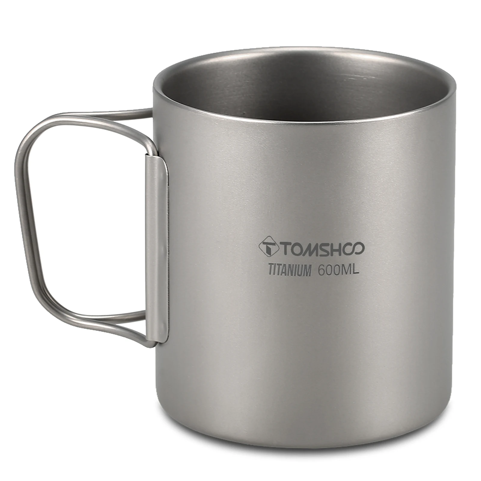 TOMSHOO 220/350/450/600ml Double Wall Titanium Water Cup Coffee Tea Mug for Home Office Camping