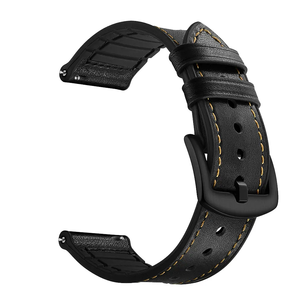 Black Ретро кожаные камуфляжные часы для Garmin Fenix6 pro 22 мм универсальный ремешок для часов Quick Release Wirststrap для Garmin Fenix6 - Цвет: Black