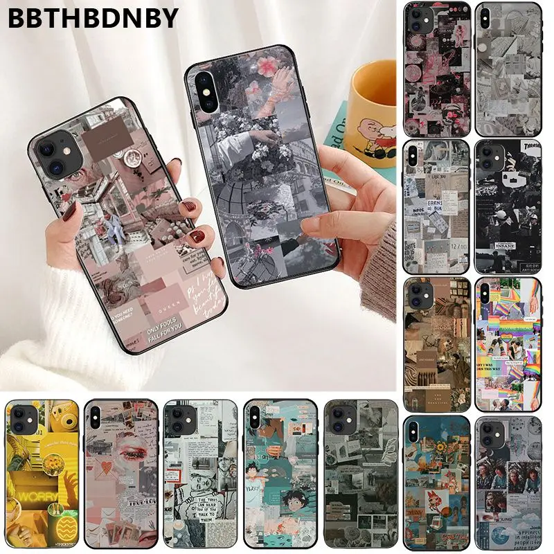 Чехол для телефона Ностальгический мягкий черный чехол iPhone 11 pro XS MAX 8 7 6 6S Plus X 5 5S SE