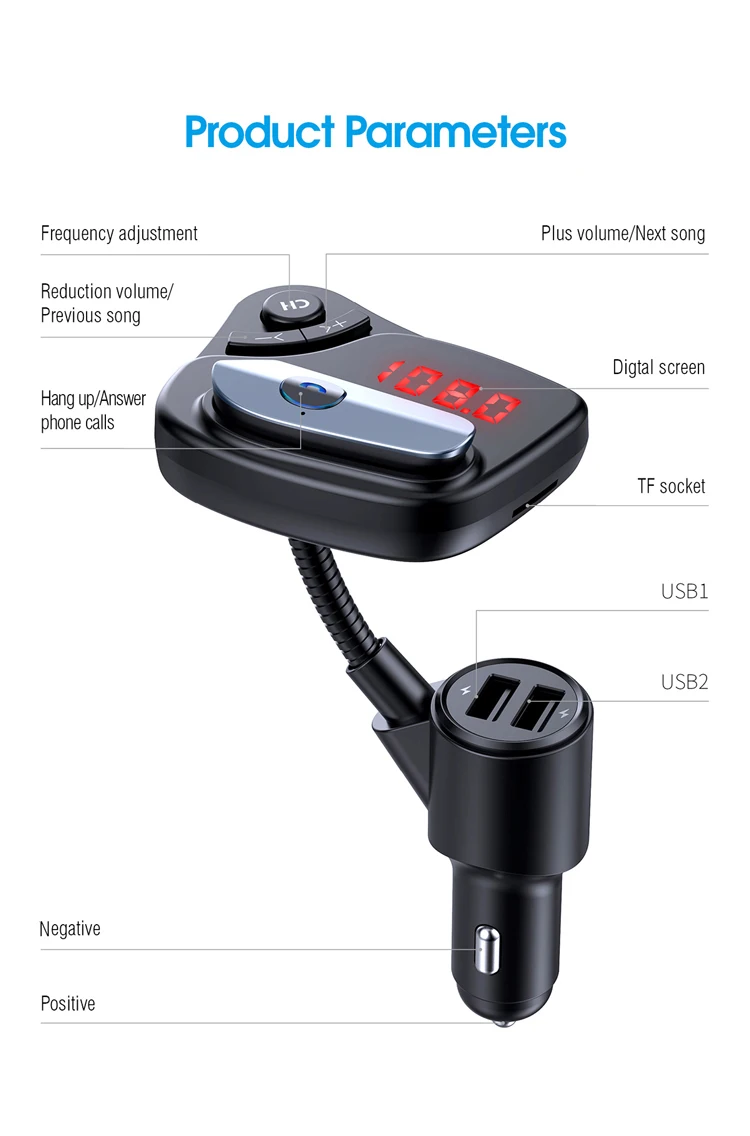 Bluetooth автомобильный комплект MP3 плеер fm-передатчик с разборкой наушников Handsfree автомобильный комплект USB быстрое зарядное устройство адаптер
