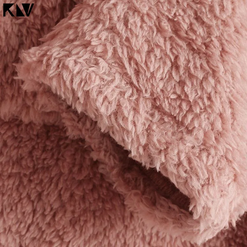 KLV женская зимняя утолщенная плюшевая толстовка с капюшоном, плюс размер, милая свободная Асимметричная туника-худи с принтом "ленивый кот"