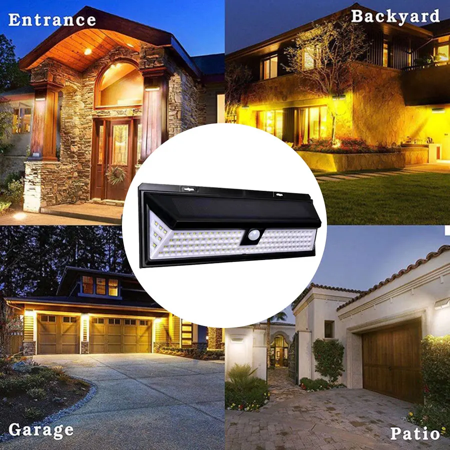 Solar Lamp 118 LED PIR Motion Sensor Lamp Outdoors IP65 Waterproof Solar Garden Lights Emergency Security Light Solar Wall Lamp