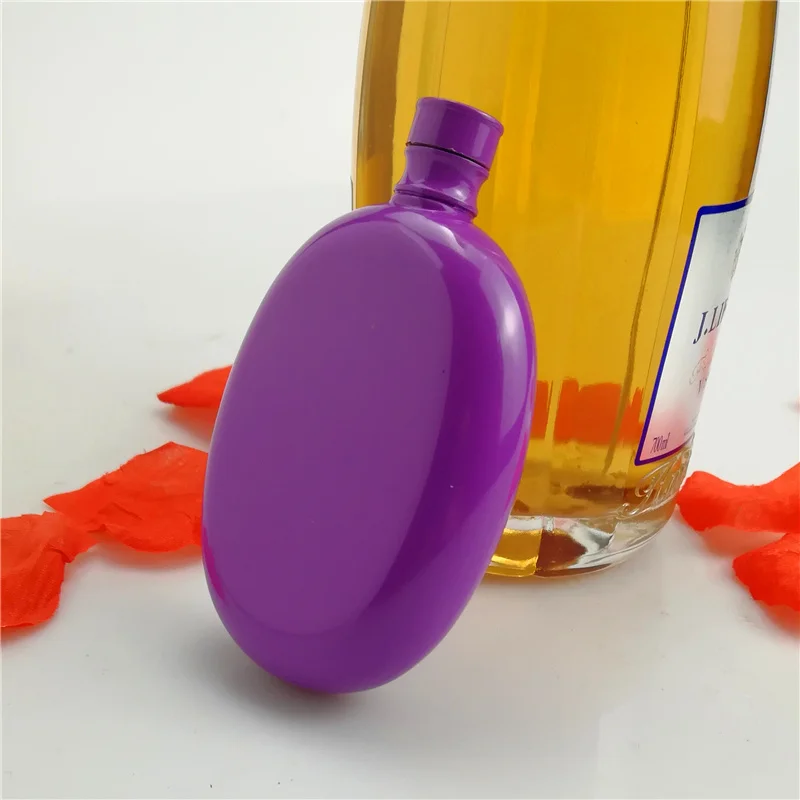 purple Высокое качество, 3 унции, нержавеющая сталь, Мини фляжка, модная, портативная, для улицы, бутылка для вина, контейнер для ликера, Женская фляга - Цвет: purple