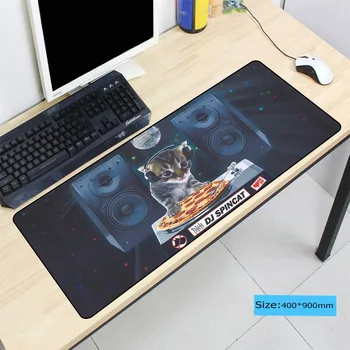 

DJ Space Cat Cute 900*400*3mm Laptop Gaming Large Mouse Pad Locking Edge Mousepad Mat For LOL CS GO Gamer Free Shipping