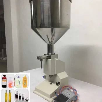 공압 충전 기계, 크림 식품 페이스트 분배 액체 포장 장비, 스테인레스 스틸 A02, 1- 100ml