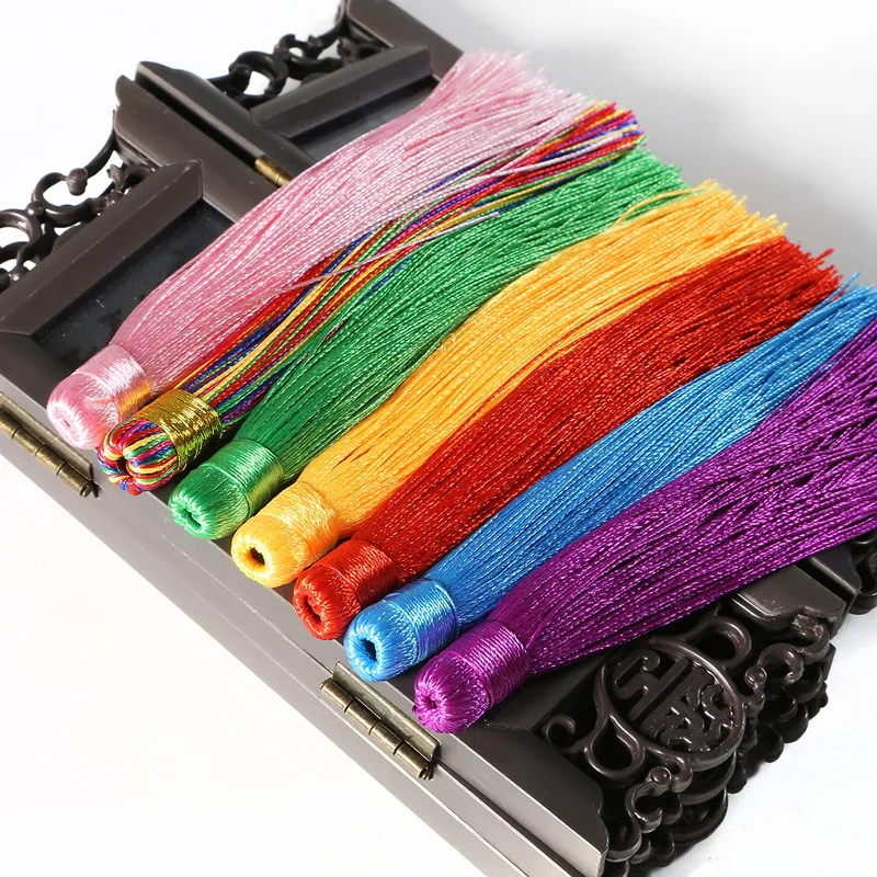 24 цвета 120 мм Смешанные хлопковые шелковые кисточки подвесной кулон Сатиновые кисточки для рукоделия ключ занавеска на цепочках одежды аксессуары для дома
