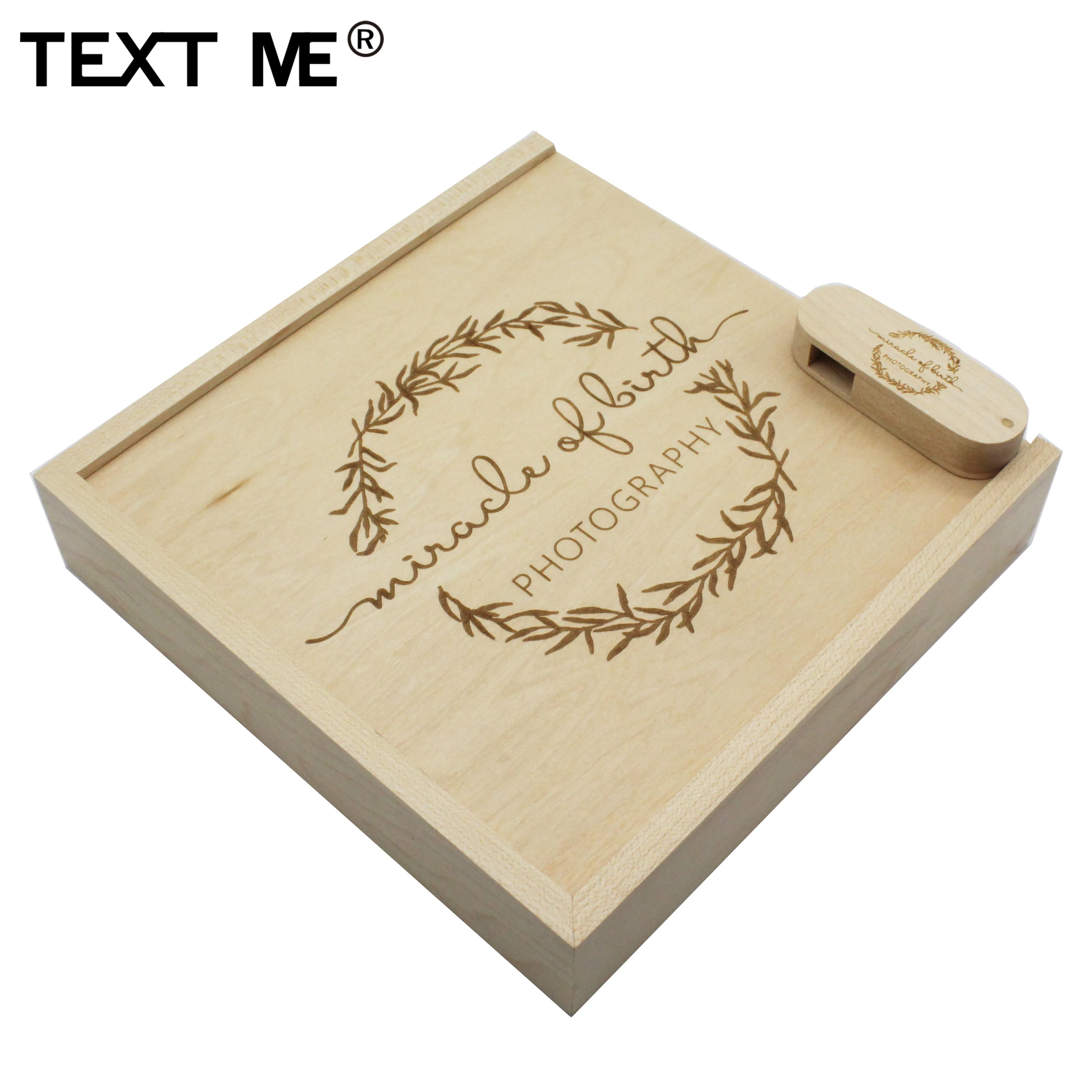 Usb флеш-накопитель TEXT ME LOGO maple Wooden + box 4 ГБ 8 16 32 64 usb 2 0 лучший подарок | Компьютеры и
