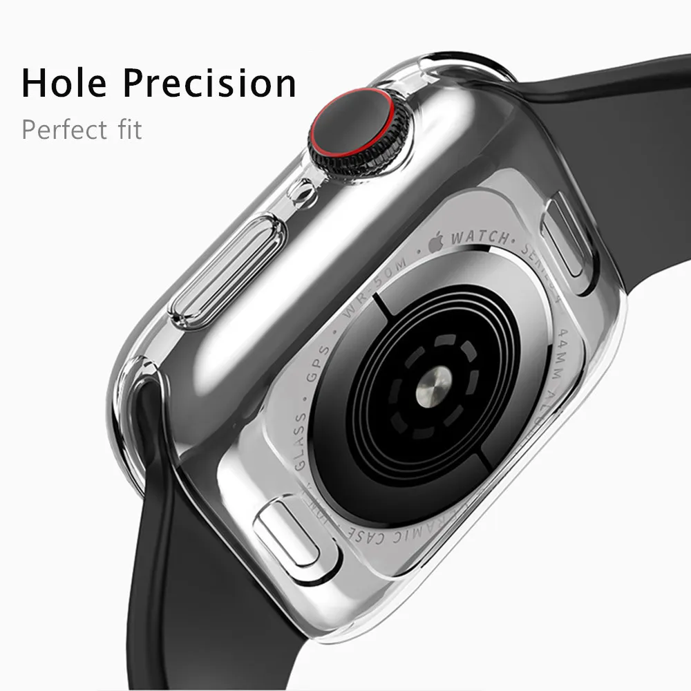Чехол для Apple watch чехол 44 мм 40 iWatch 42 38 бампер из ТПУ Защита экрана Watch серии 6 5 4 3 SE