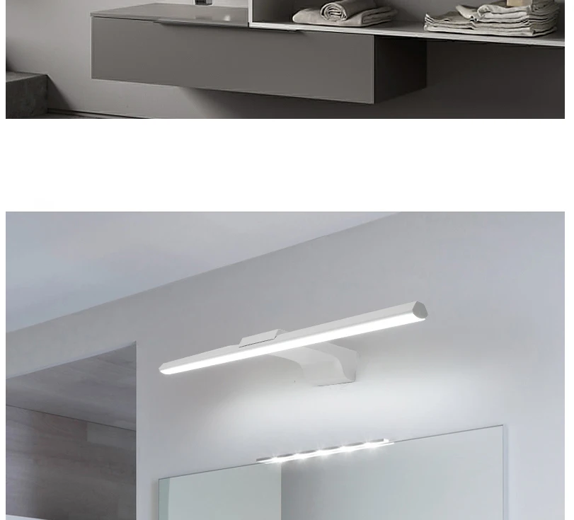 Современное светодиодное освещение зеркала в ванной AC90-260V современная косметическая алюминиевая лампа для ванной светильник ing матовый черный/белый