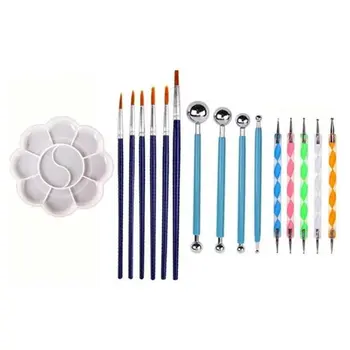 

20 Piece Set Combination Mandala Dotting Tools Kit Creative Stone Painted Clay DIY Painting Template Tool Set