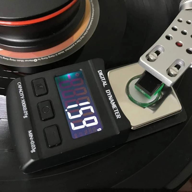 Professional High Precise Digital Turntable Force Scale Gauge Arm Load Meter LCD Backlight 100G/0.01G for LP Vinyl Record Needle Turntable Stylus Scale