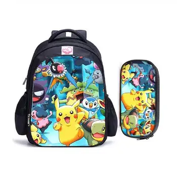 

Hot Anime Pokemon Backpack Pocket Monster School Bag Pikachu School Bags Girls Boys Satchel Kids Book Bags